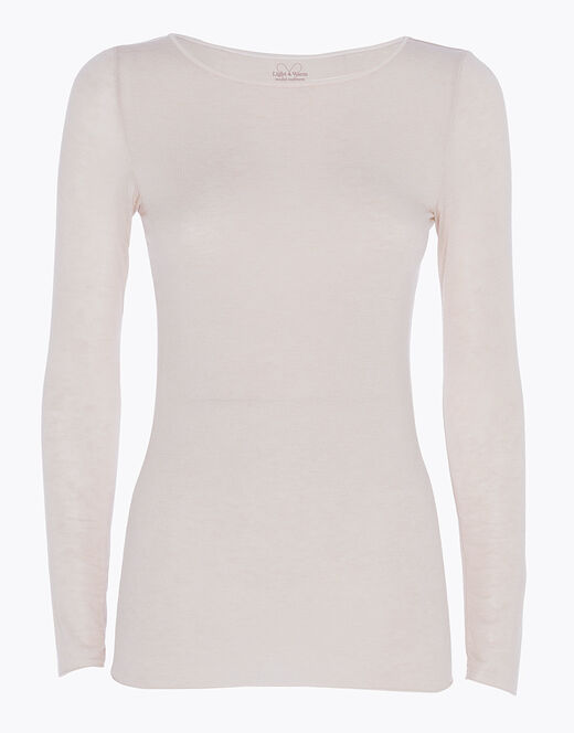 Lovable Maglia con scollo a barchetta e manica lunga in modal e cashmere, sabbia Consegna Veloce