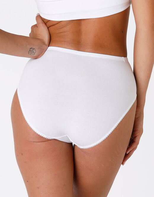 Lovable Slip midi Lovely Charme bianco in cotone elasticizzato con pizzo Sottocosto