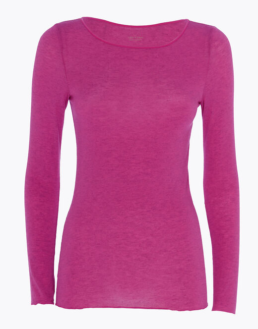 Lovable Maglia con scollo a barchetta e manica lunga in modal e cashmere, rosa sorbetto Negozio