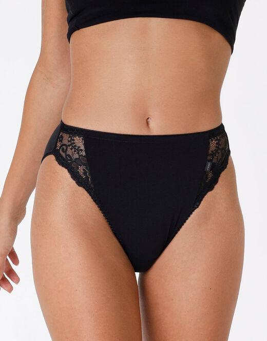 Lovable Slip mini sgambato Lovely charme nero in cotone elasticizzato con pizzo Online