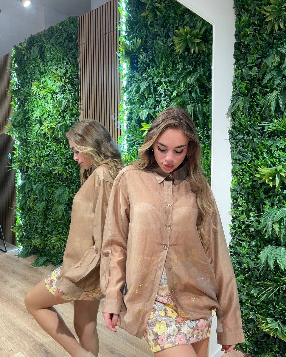 Lovely Sisters Camicia semi velata marrone Pezzi Unici