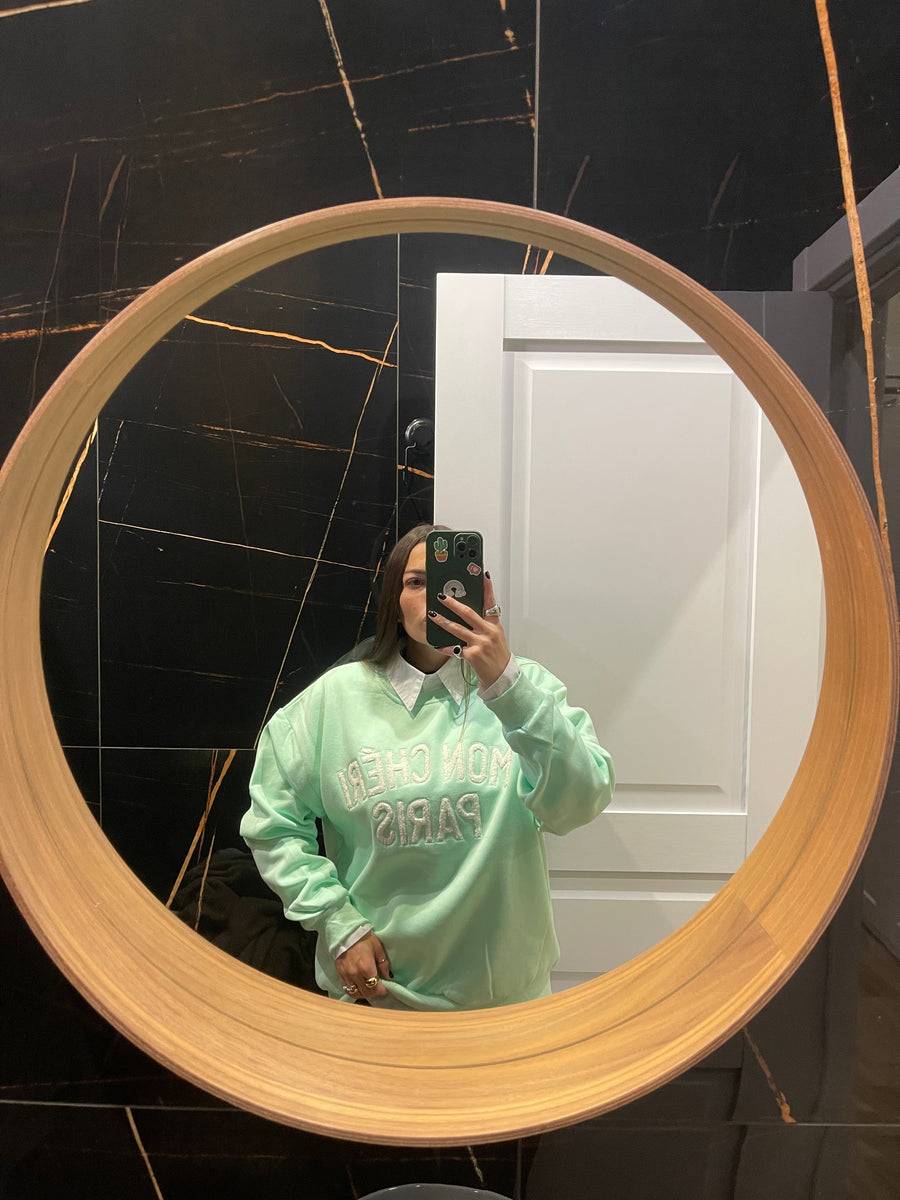 Lovely Sisters Felpa Mon Cheri verde acqua Outlet