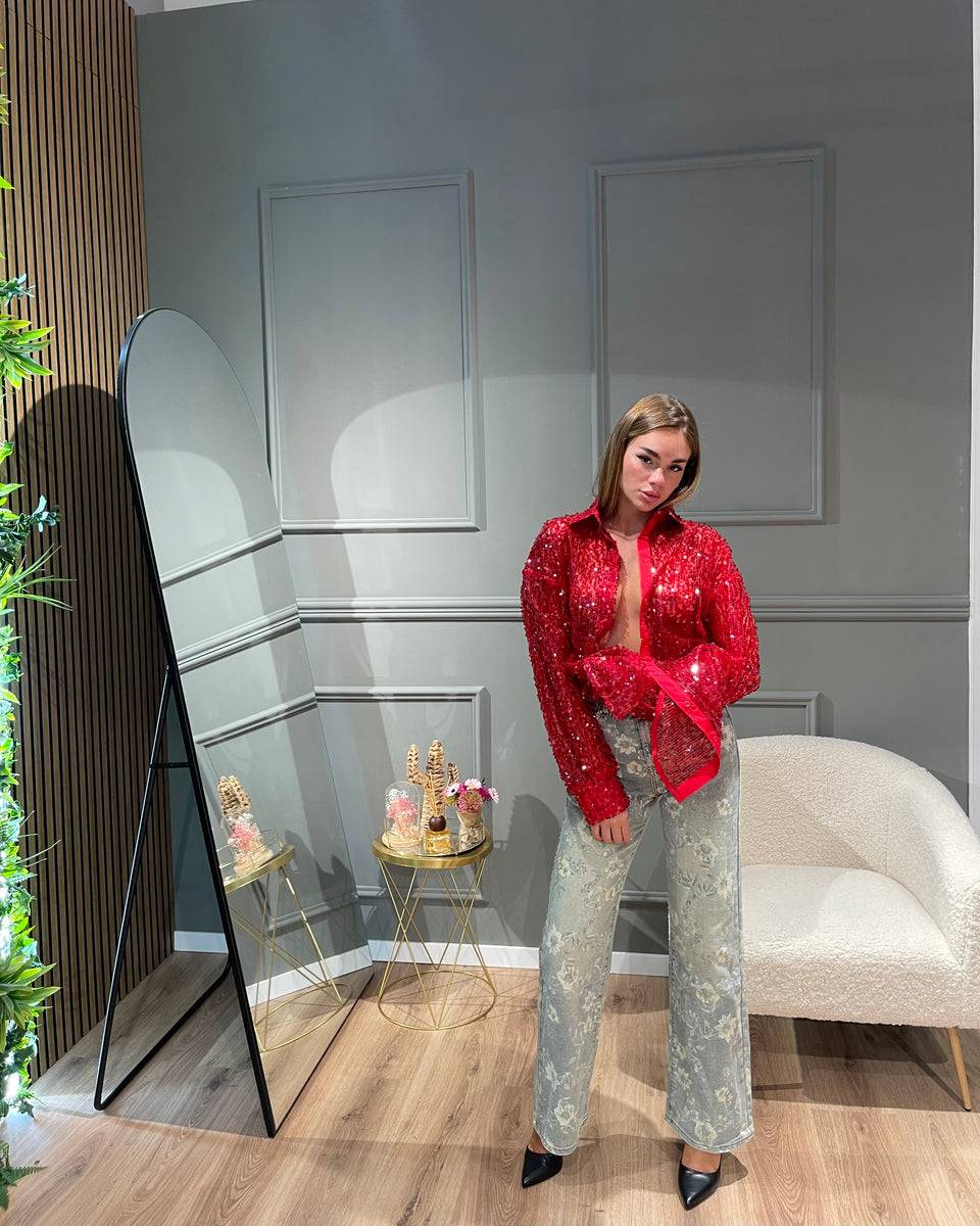 Lovely Sisters Camicia Nives rossa Prezzo Ridotto