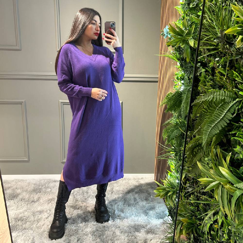 Lovely Sisters Abito di lana scollo a V Shopping Online