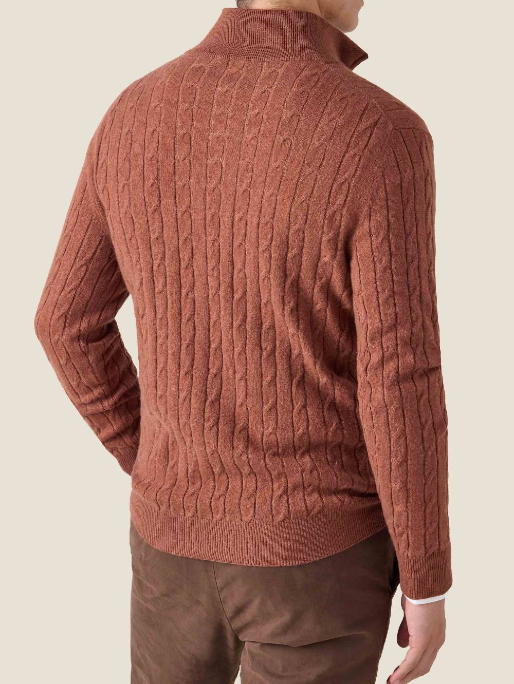 Luca Faloni Cable Knit Zip-up2-Ply Cashmere Saldi Di Fabbrica