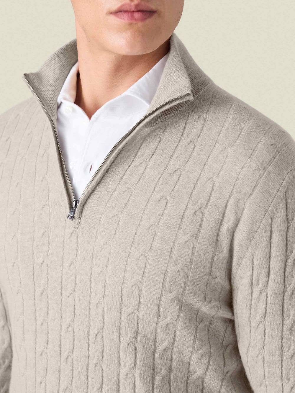 Luca Faloni Cable Knit Zip-up2-Ply Cashmere Vendite Flash