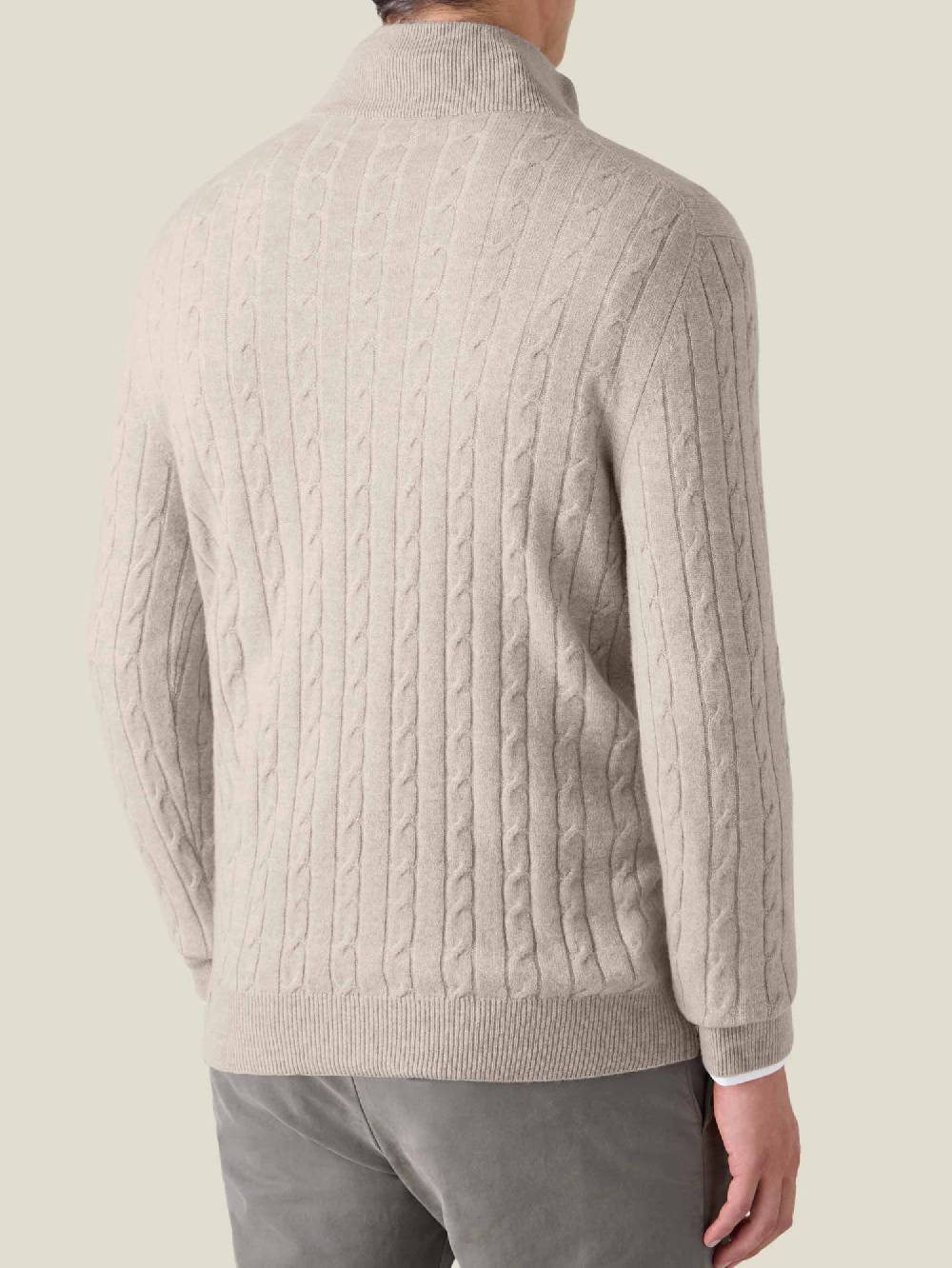 Luca Faloni Cable Knit Zip-up2-Ply Cashmere Vendite Flash