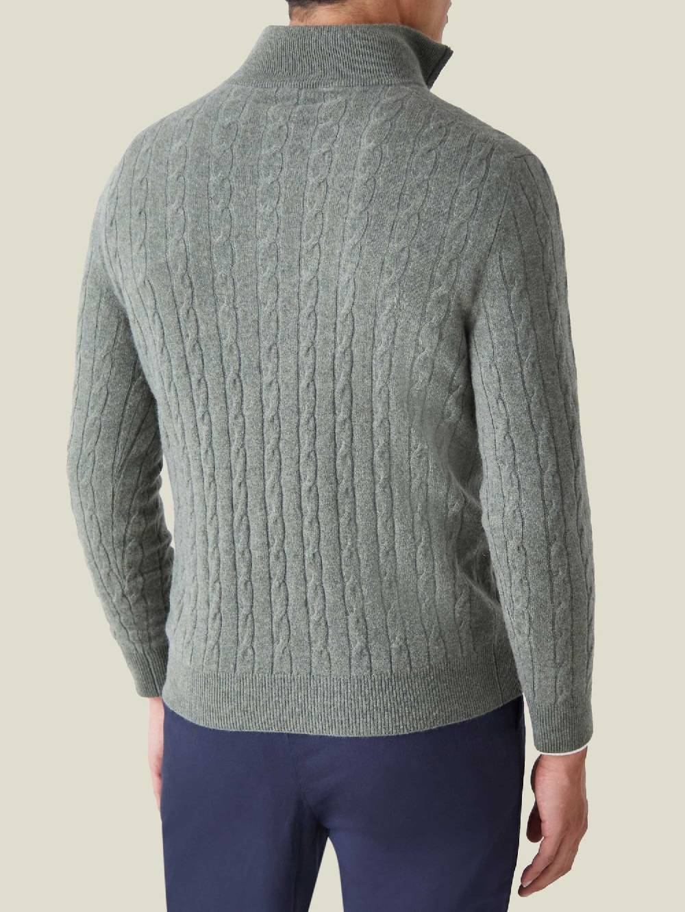 Luca Faloni maglia mezzocollo a trecce con zipcashmere a 2 fili Shopping online