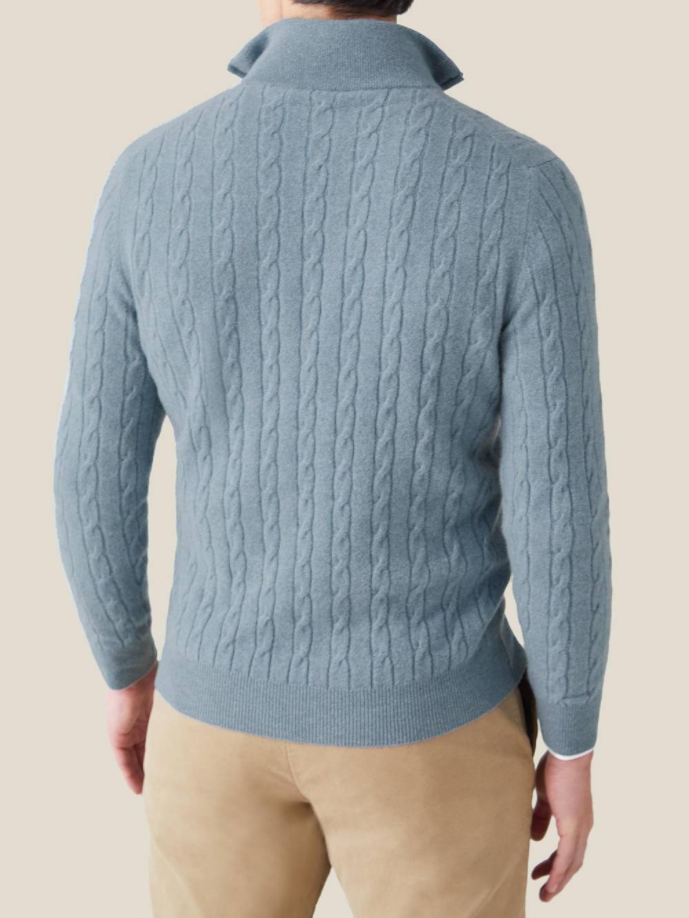 Luca Faloni maglia mezzocollo a trecce con zipcashmere a 2 fili Nuova