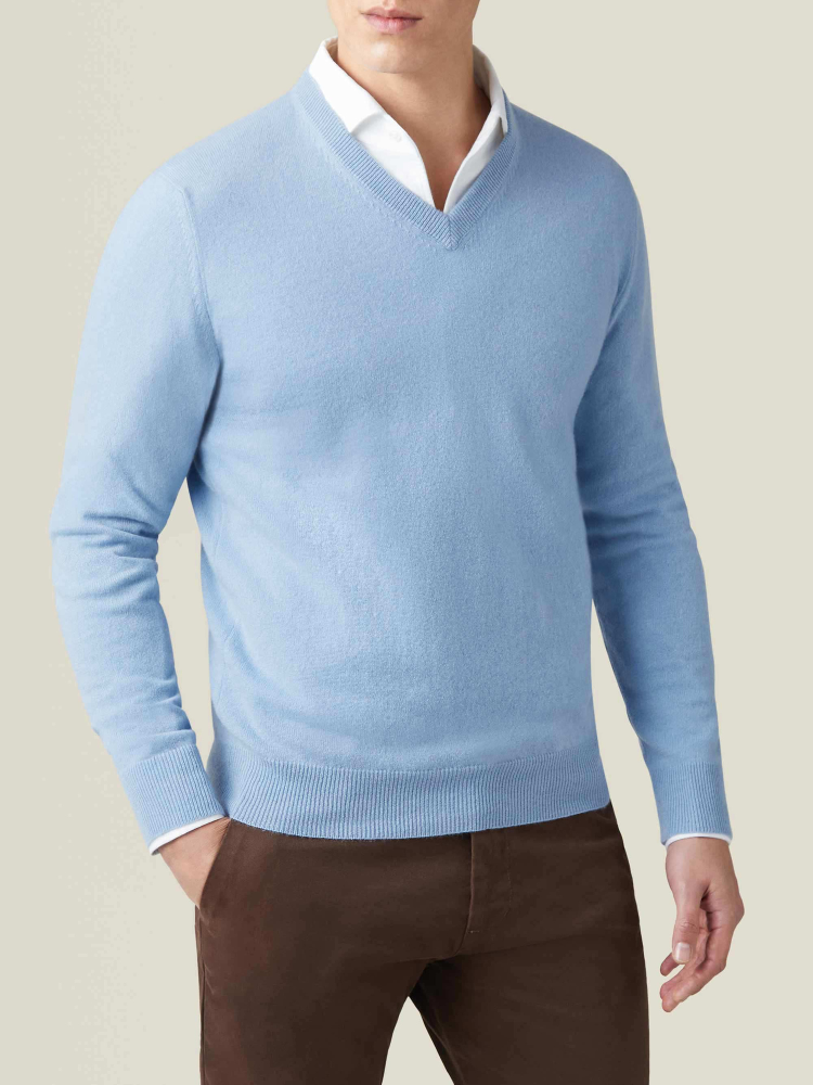 Luca Faloni Scollo a Vcashmere a 2 fili Qualità Garantita
