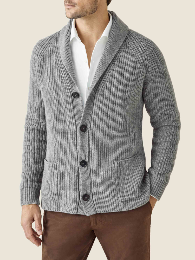 Luca Faloni Cardigan con sciallecashmere a 4 fili Presa
