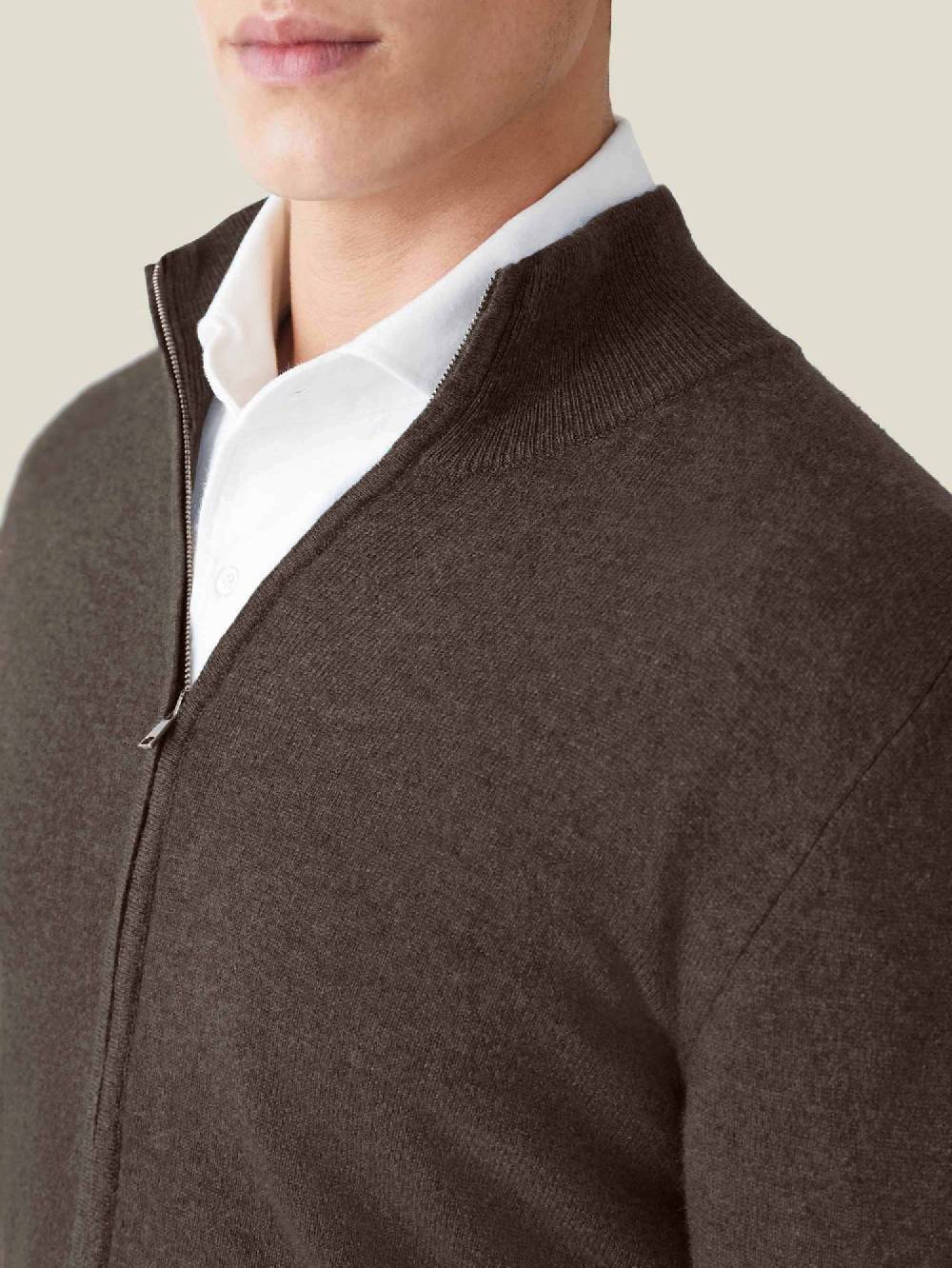 Luca Faloni Zip Cardigan2-Ply Cashmere In Vendita