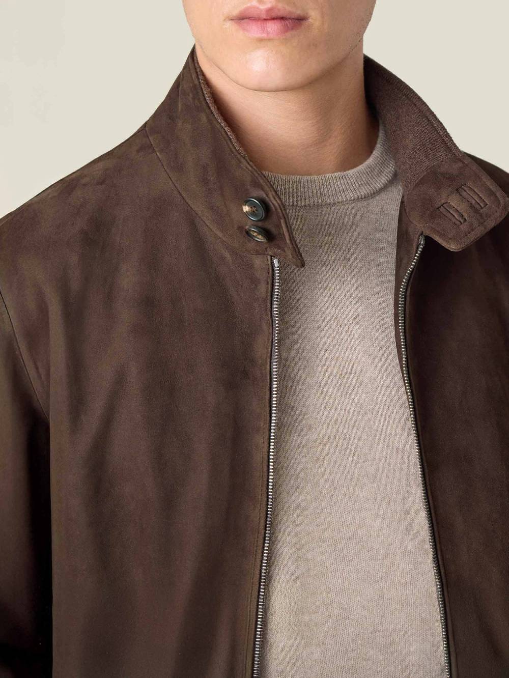 Luca Faloni Classic Bomber JacketGoatskin Suede Leather Sottocosto