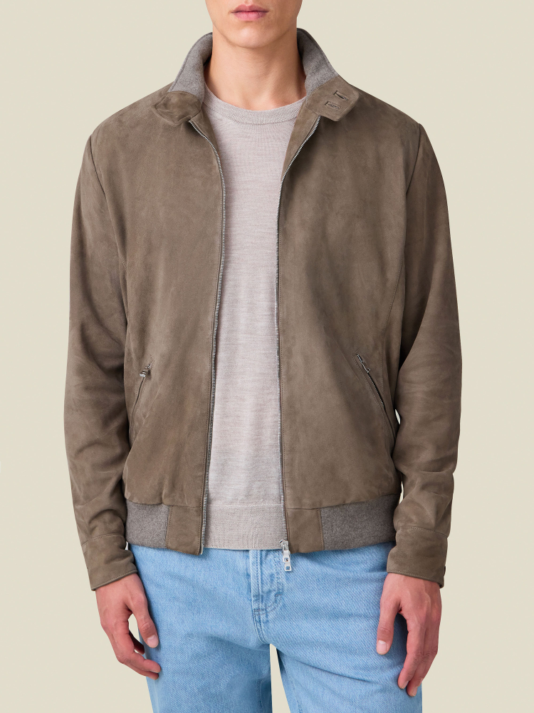 Luca Faloni Giacca bomber classicaPelle scamosciata di capra Novità