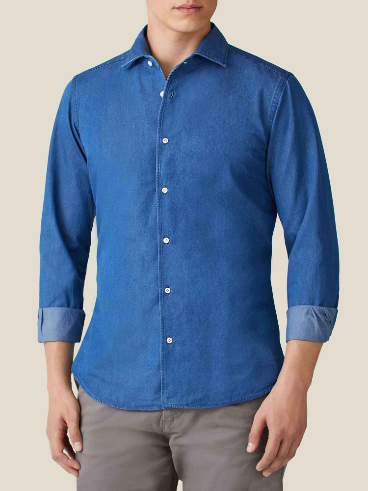 Luca Faloni camicia classicaDenim 2025