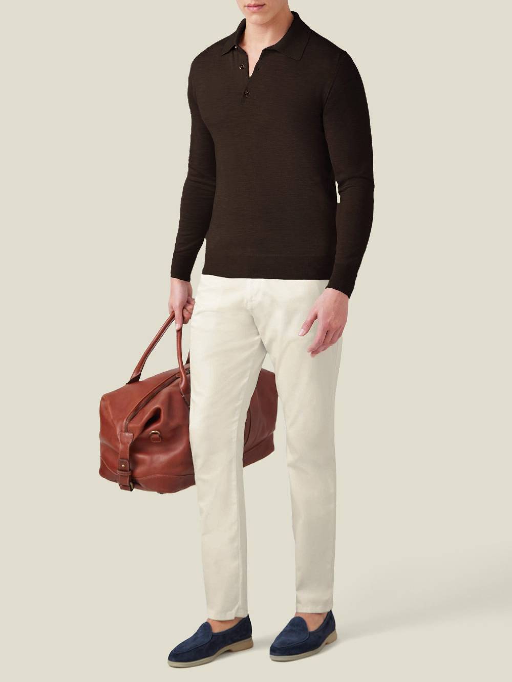 Luca Faloni Knitted PoloSeta-Cashmere Shopping Online
