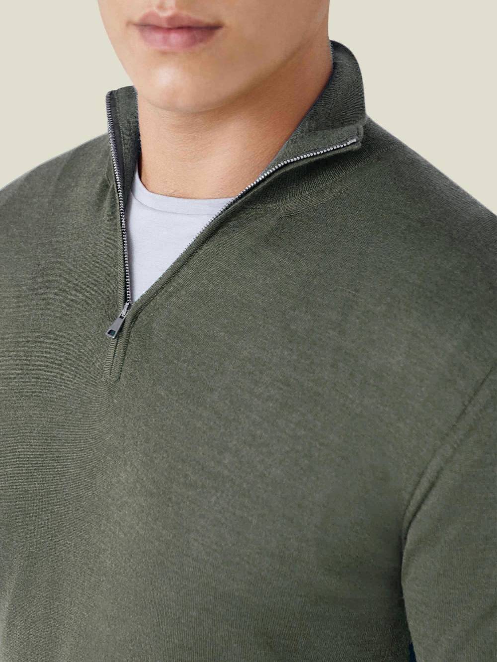 Luca Faloni Maglia con collo mezza zipSeta-Cashmere Affare Del Giorno