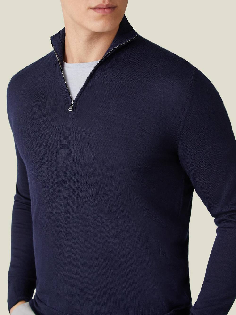 Luca Faloni Maglia con collo mezza zipSeta-Cashmere Prezzo Ridotto