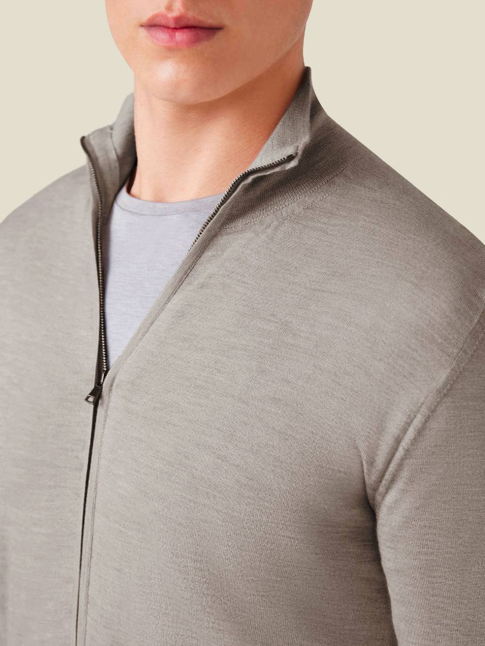Luca Faloni Cardigan con ZipSeta-Cashmere Sottocosto