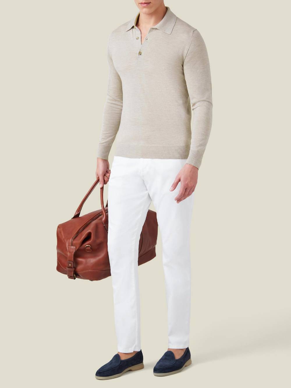 Luca Faloni Knitted PoloSeta-Cashmere Offerta