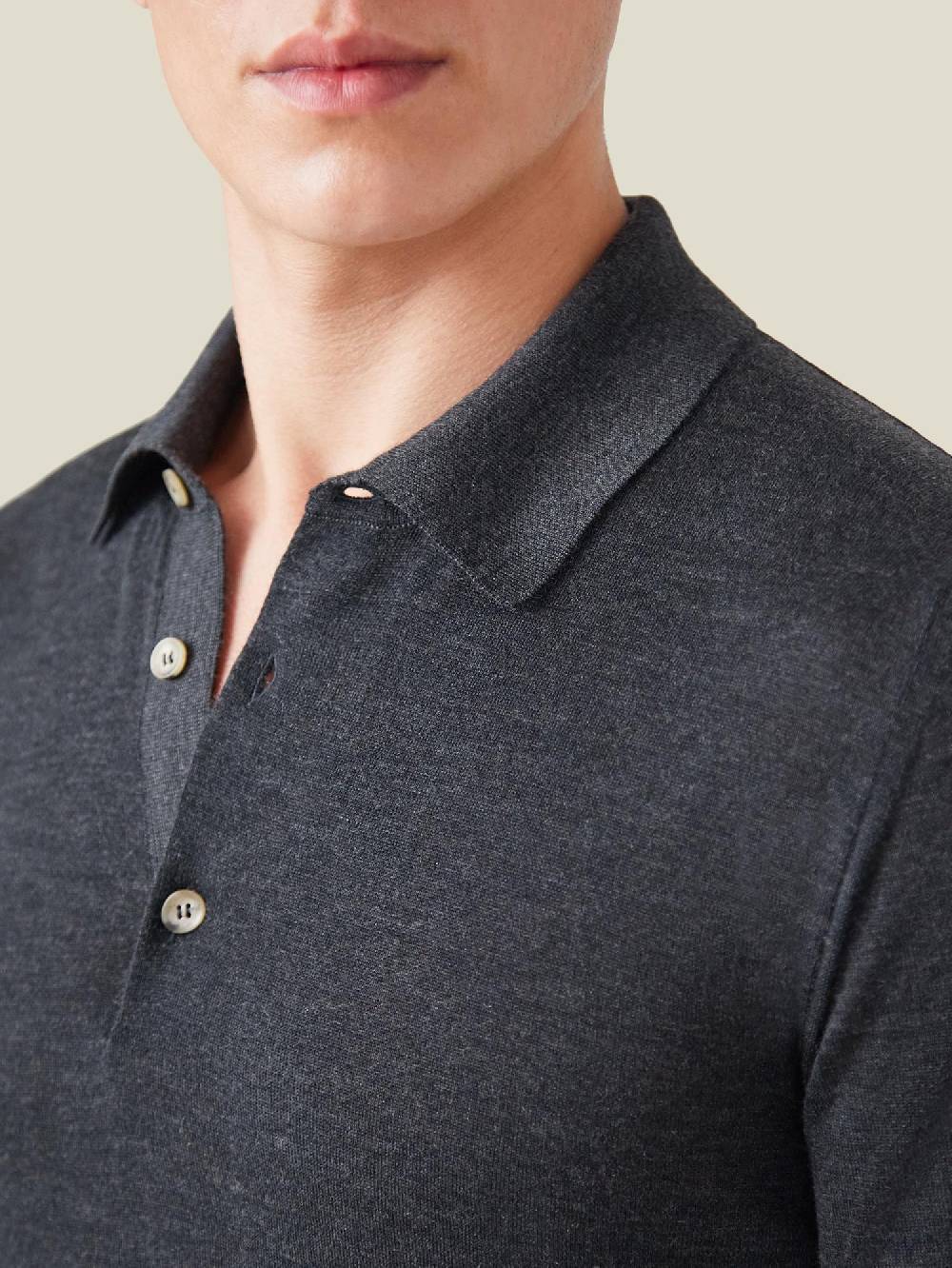 Luca Faloni Knitted PoloSeta-Cashmere In Vendita