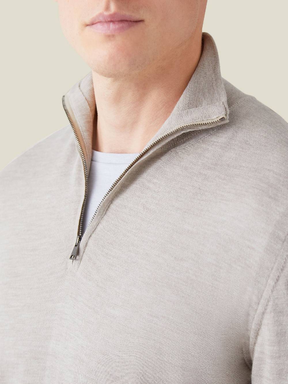 Luca Faloni Maglia con collo mezza zipSeta-Cashmere Italy