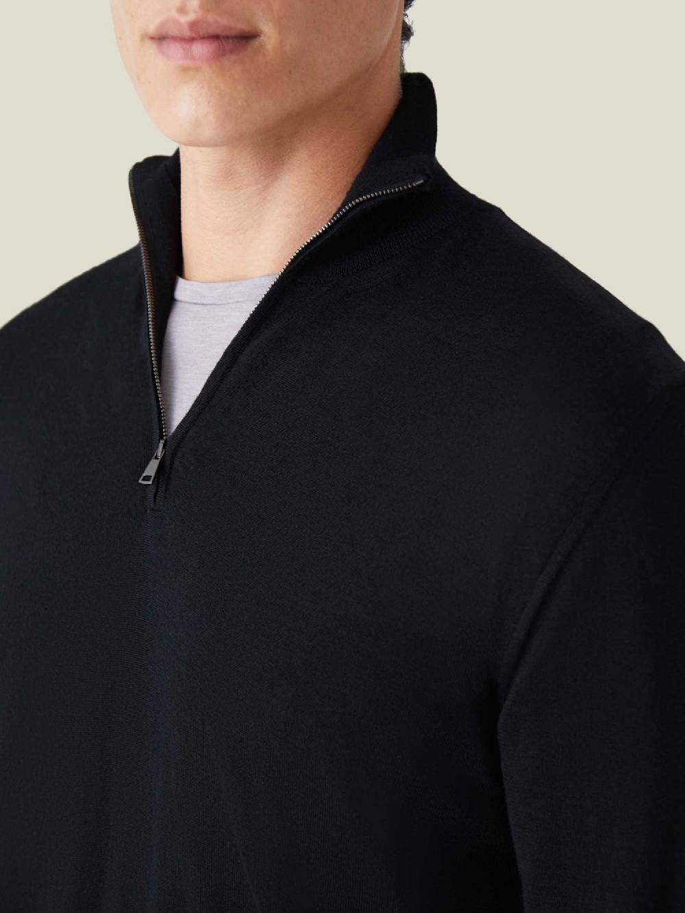 Luca Faloni Maglia con collo mezza zipSeta-Cashmere Italia