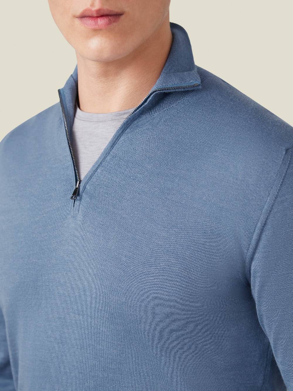 Luca Faloni Maglia con collo mezza zipSeta-Cashmere 2025
