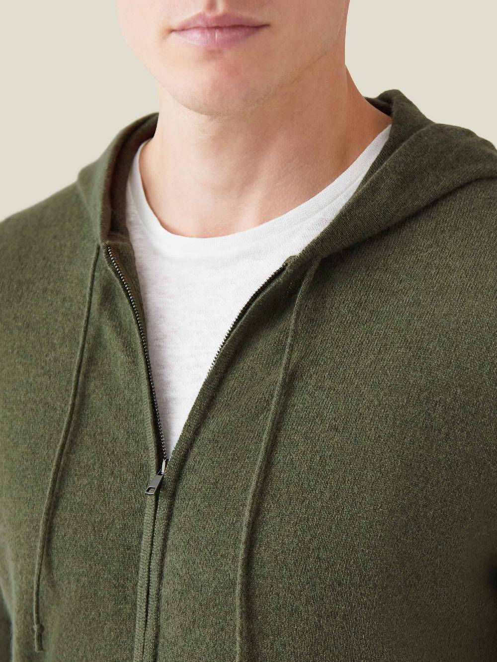 Luca Faloni Felpa con cappuccio e zipcashmere a 2 fili Sconto
