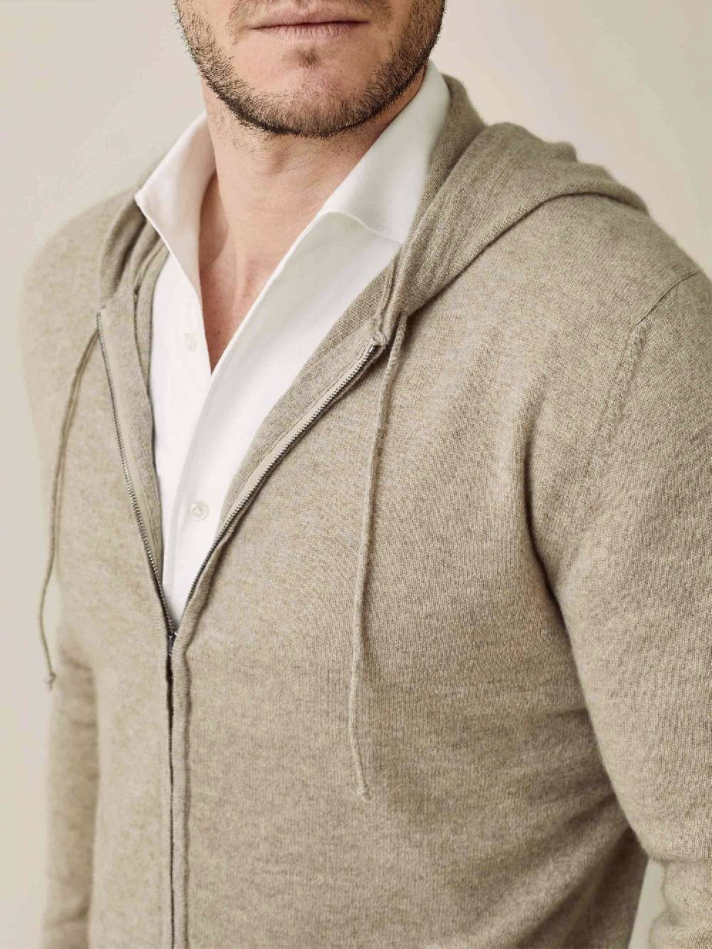 Luca Faloni Felpa con cappuccio e zipcashmere a 2 fili Economico