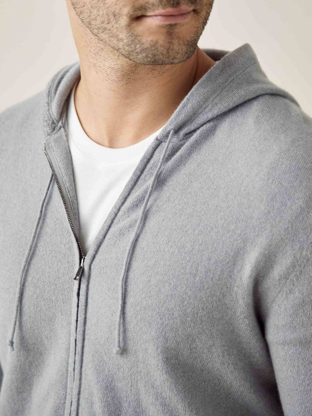 Luca Faloni Felpa con cappuccio e zipcashmere a 2 fili Online