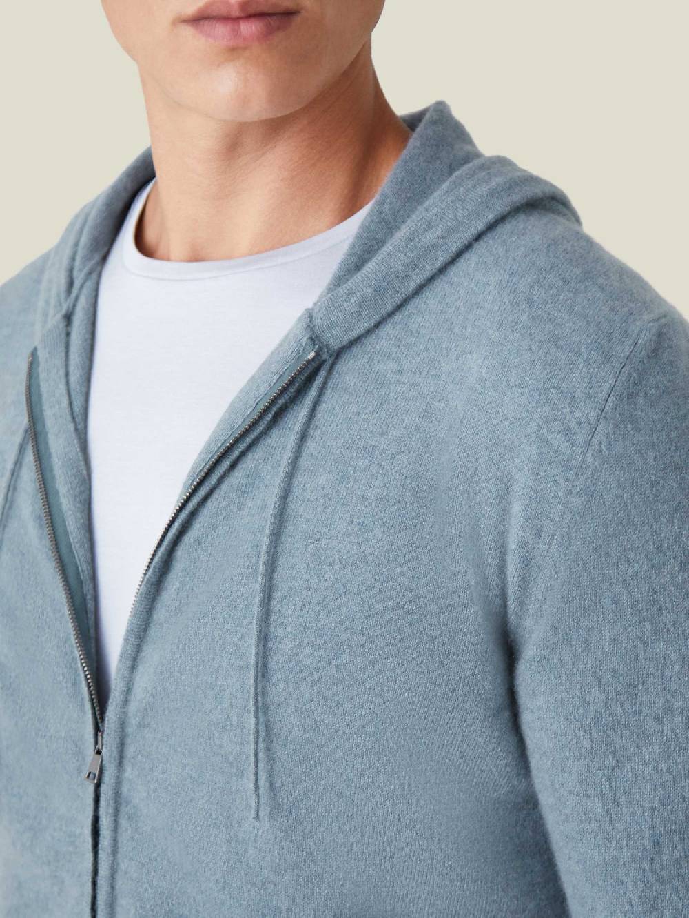 Luca Faloni Felpa con cappuccio e zipcashmere a 2 fili In Vendita