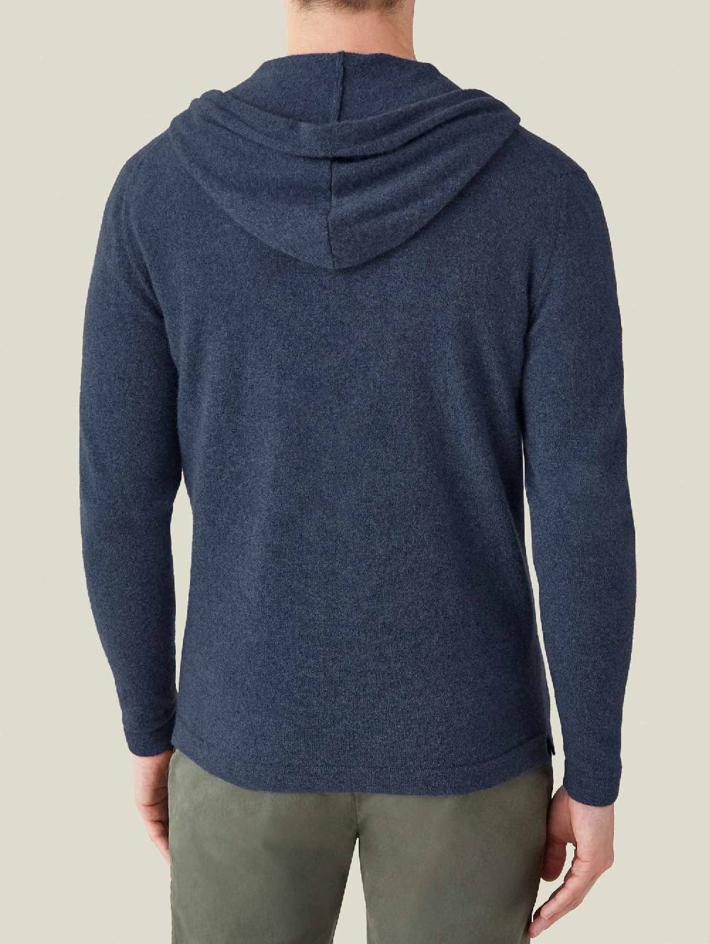 Luca Faloni Felpa con cappuccio e zipcashmere a 2 fili Offerte