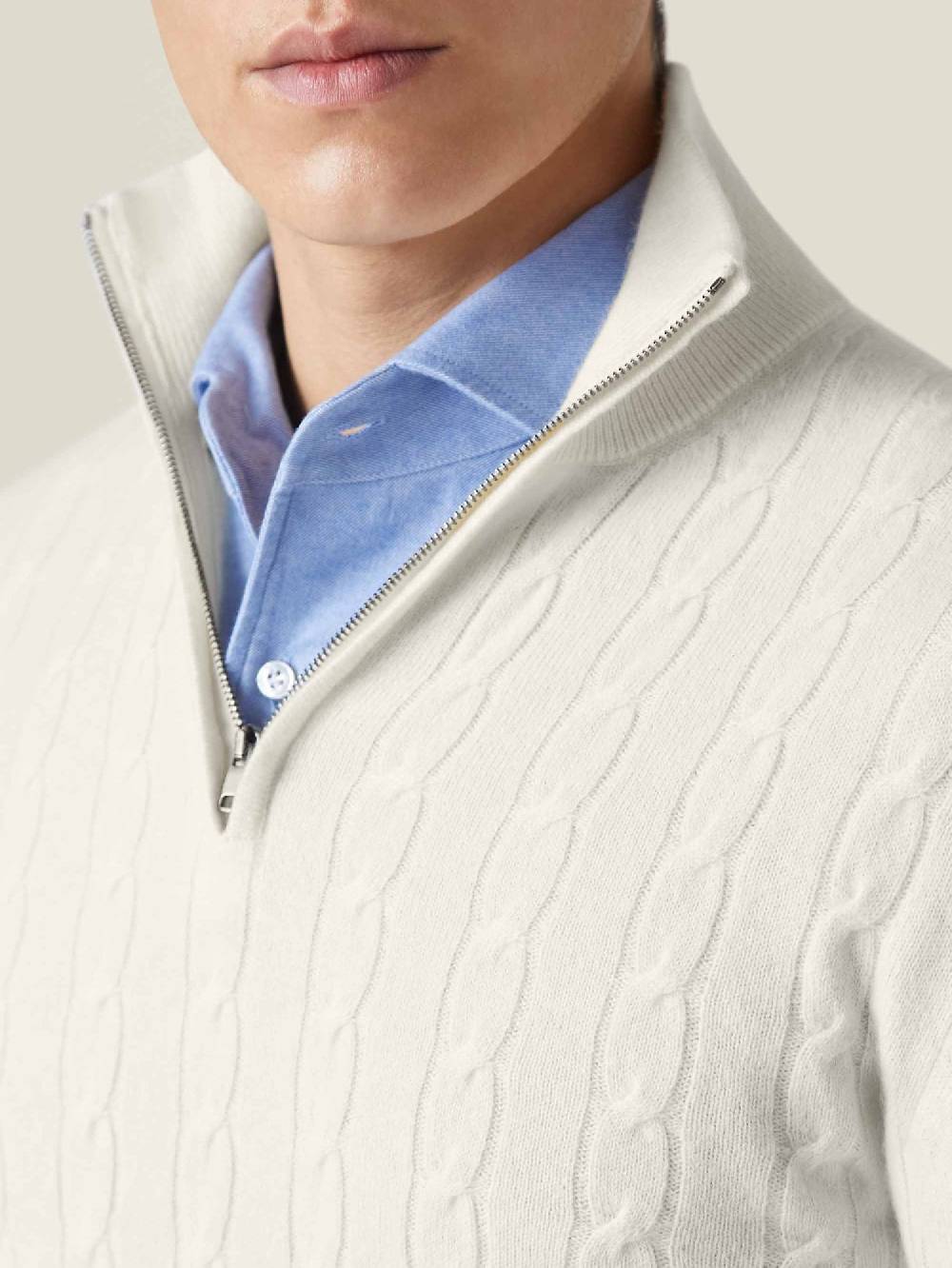 Luca Faloni maglia mezzocollo a trecce con zipcashmere a 2 fili Enormi sconti