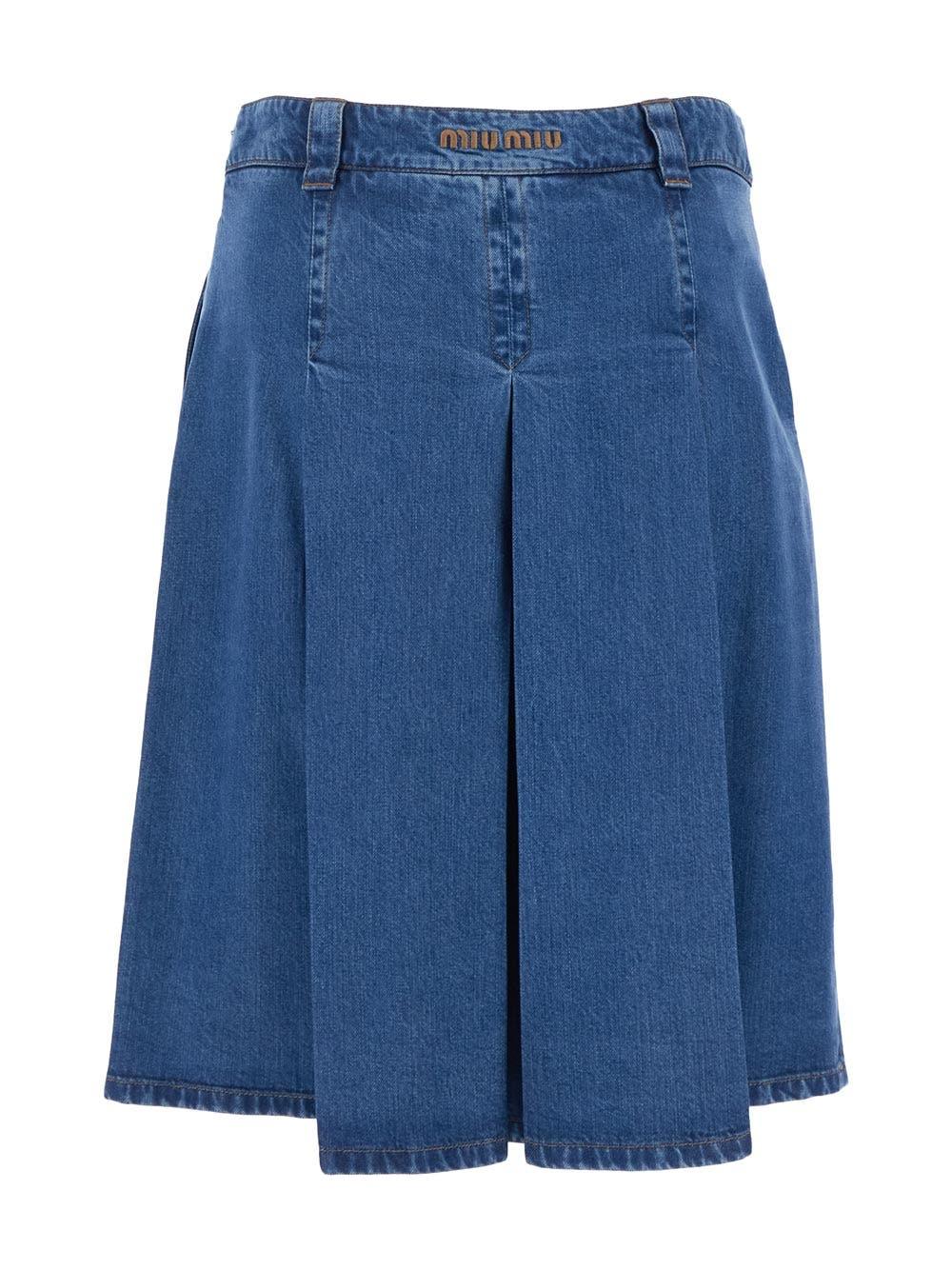 Oluxury Miu Miu Denim Skirt Hotsell