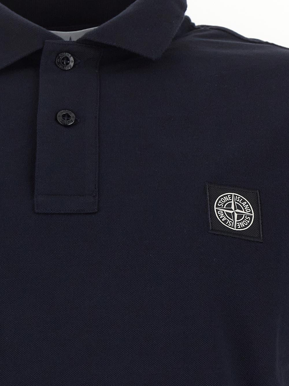 Oluxury Stone Island Logoed Polo Vendita Calda