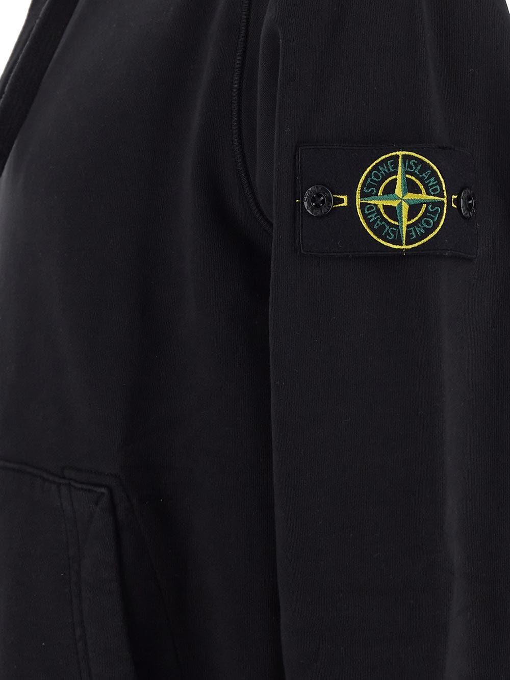 Oluxury Stone Island Logo Hoodie In Linea