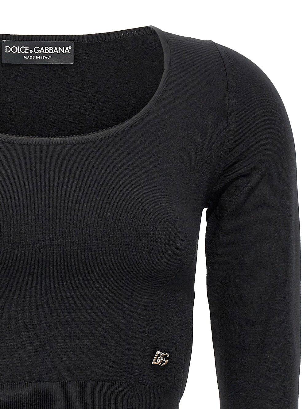 Oluxury Dolce & Gabbana Knitwear Logo cropped Offerta settimanale