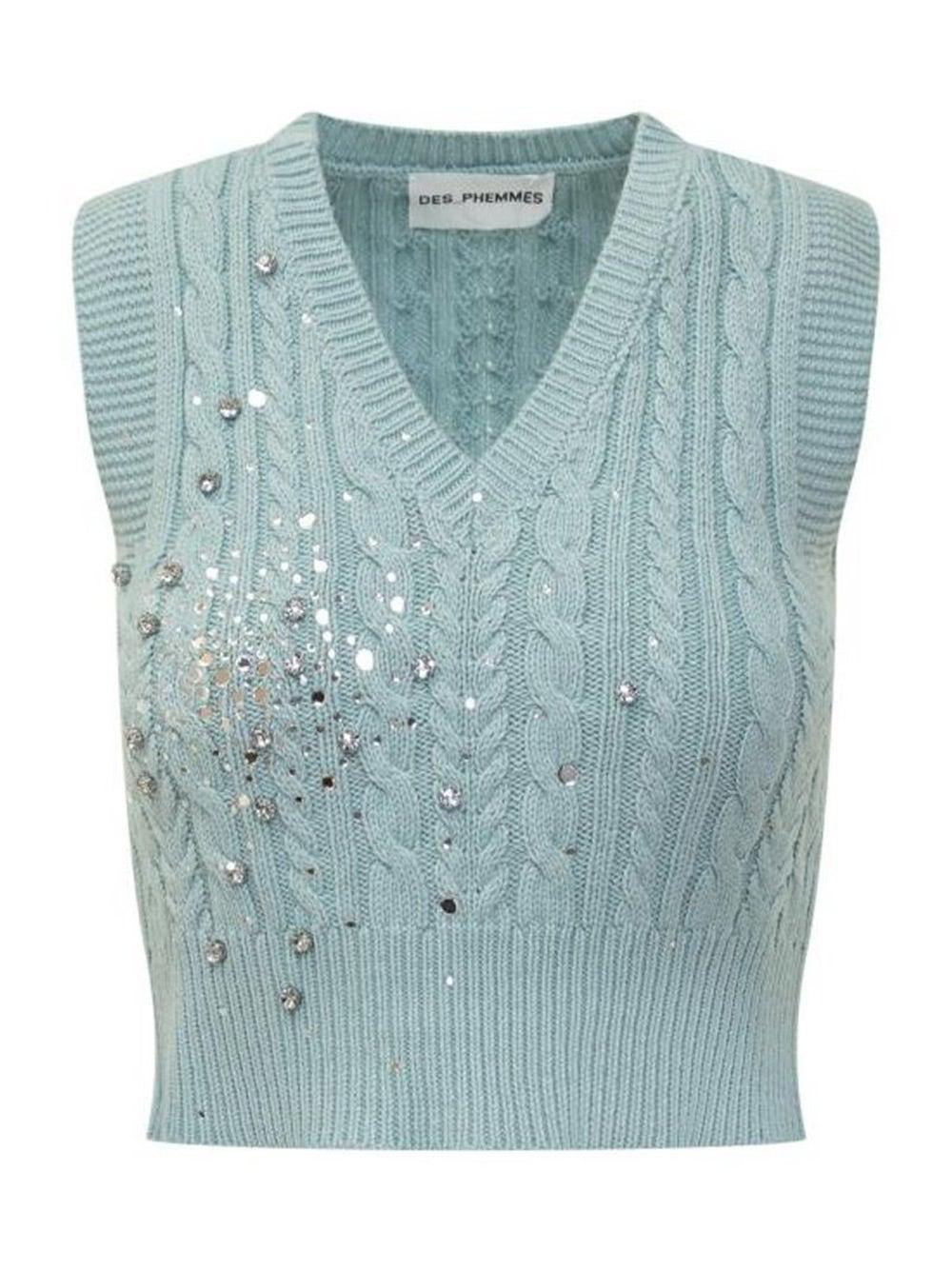 Oluxury Des Phemmes Cropped Knit Vest