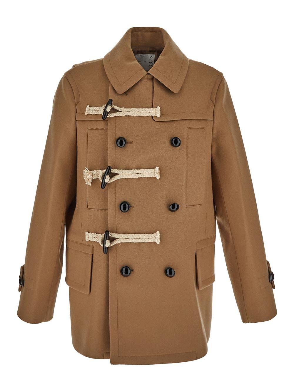 Oluxury Sacai Wool Coat Saldi Di Fabbrica