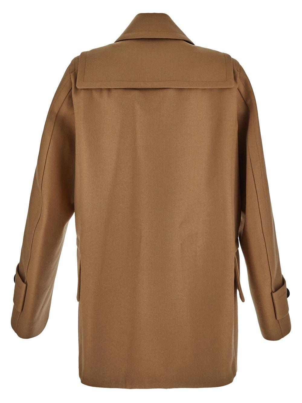 Oluxury Sacai Wool Coat Saldi Di Fabbrica