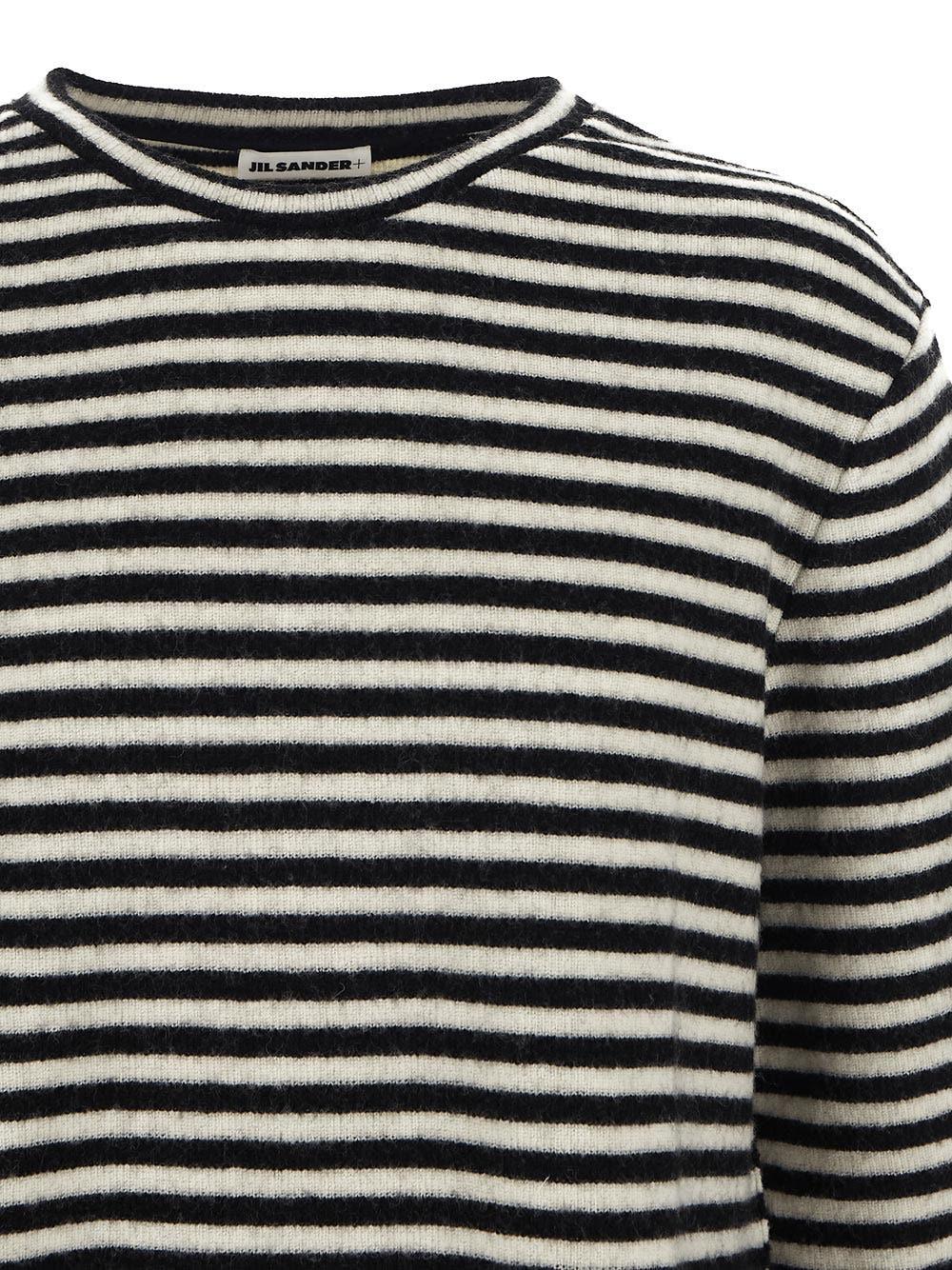 Oluxury Jil Sander Boiled Striped Wool Compact Jersey Offerta per la Festa della Mamma