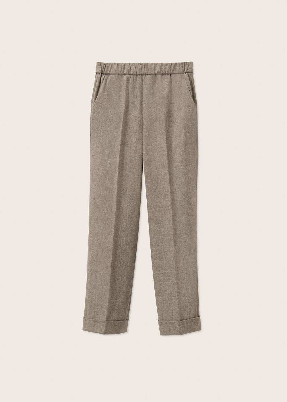 Rosso35 Pantalone con risvolto ed elastico in vita In Vendita