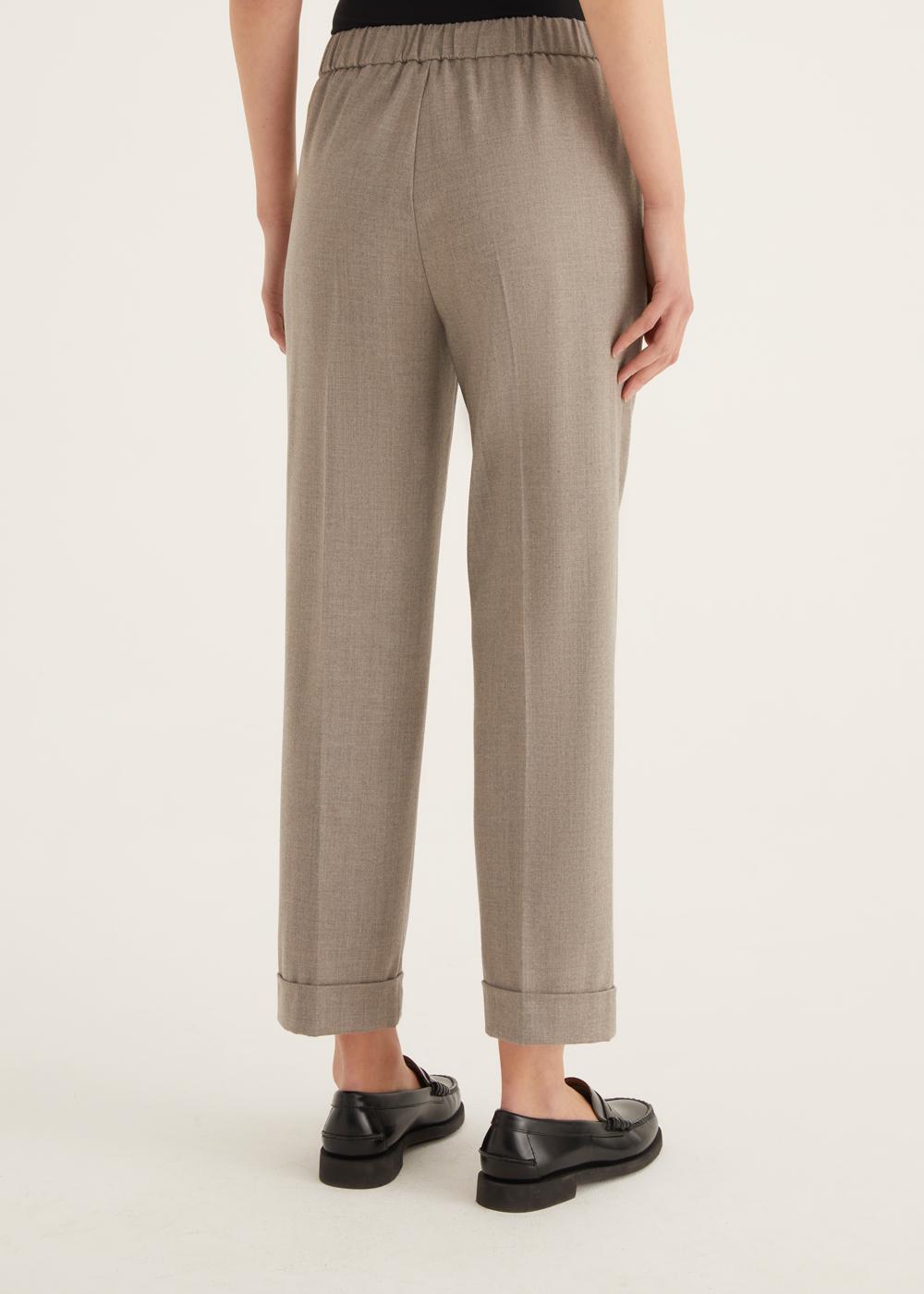 Rosso35 Pantalone con risvolto ed elastico in vita In Vendita