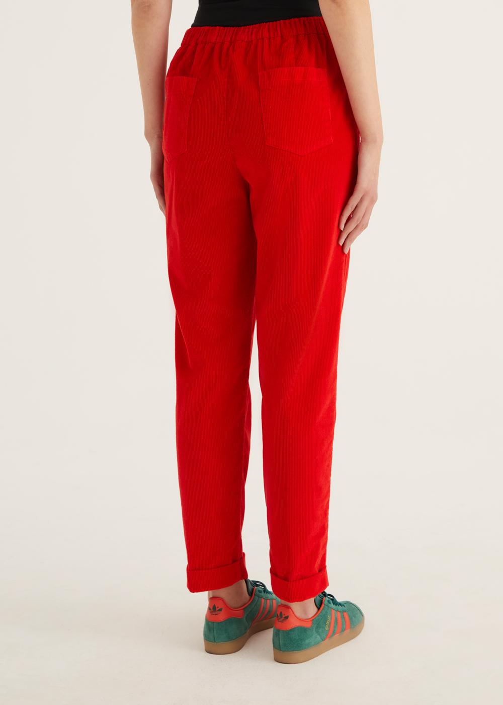 Rosso35 Pantalone dritto con elastico dietro in vita Saldi Di Fabbrica