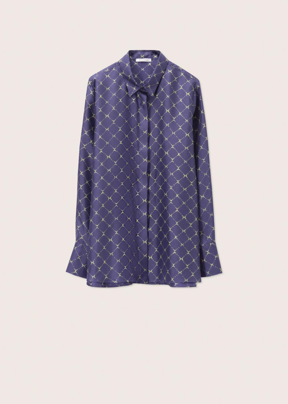 Rosso35 Camicia a uomo in seta stampata Promozione