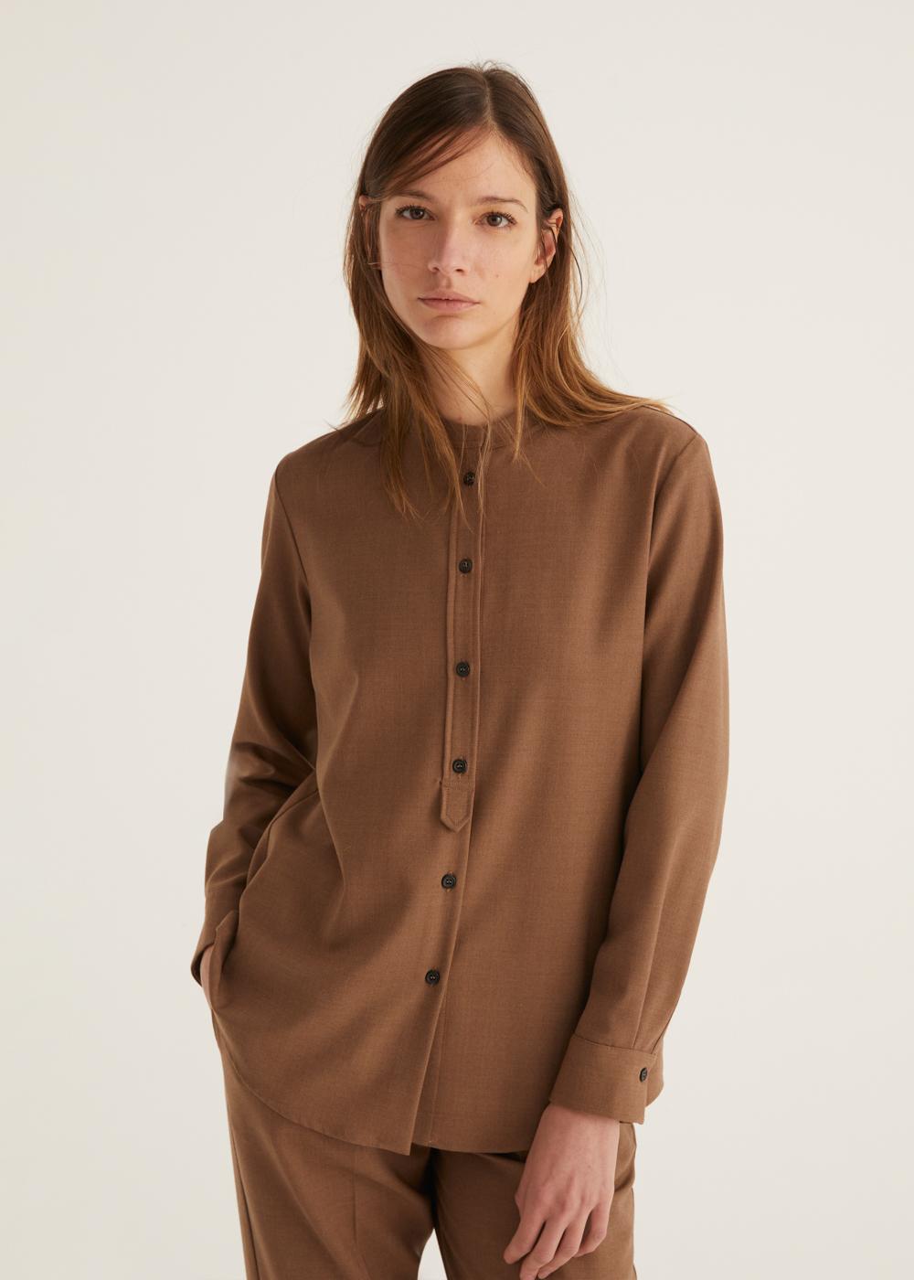 Rosso35 Camicia con collo alla coreana Soddisfazione Garantita