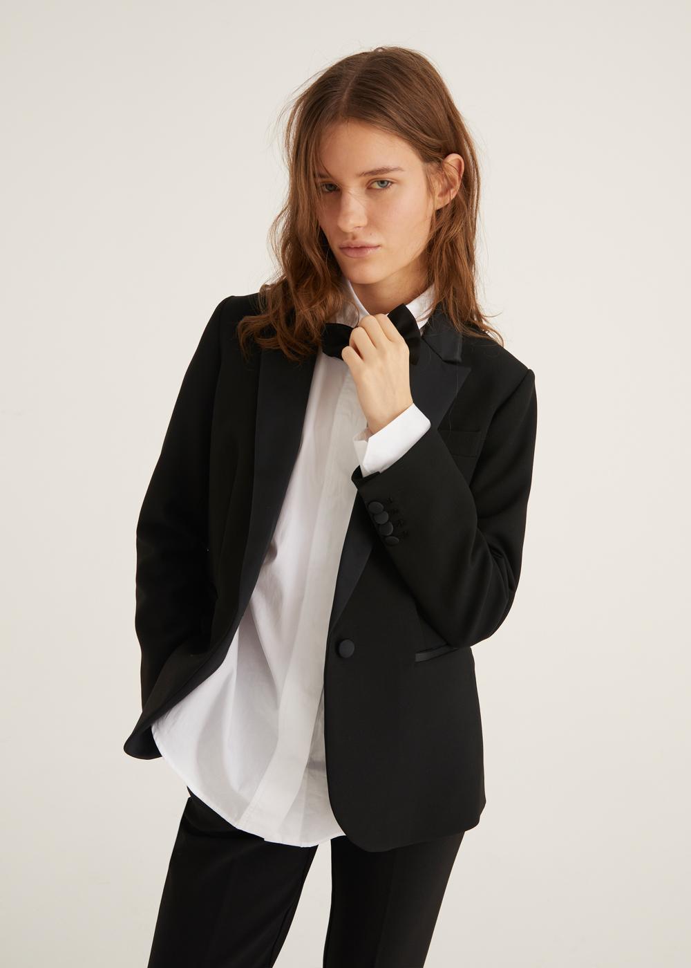 Rosso35 Blazer accostato con rever in raso Online