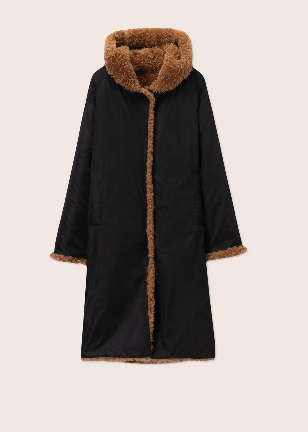 Rosso35 Cappotto reversibile con pelliccia ecologica e cappuccio Promozione