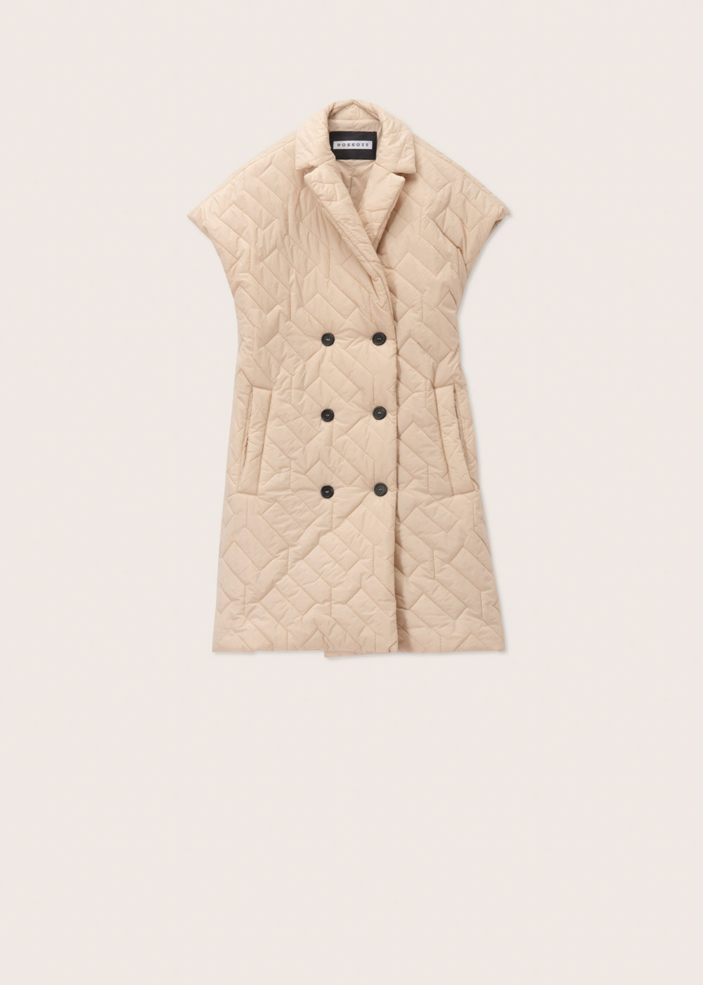 Rosso35 Gilet lungo doppiopetto trapuntato Sconto